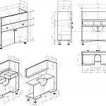 Чертеж Тумба для ванной комнаты Ньют 2 BMS